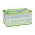 Relaxdays Professionelle Transportbox, stabil, Gewerbe, hochwertiger Kunststoff, Qualität, 60x40x32cm, transparent/grün