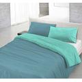 Italian Bed Linen Natural Color Bettbezug, 100% Baumwolle, Petrol/Grün Wasser, 1 Platz und Halb