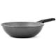 H & H Easy Click Wok, Antihaftbeschichtung, abnehmbarer Stiel, Aluguss, grau