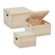 Zeller Aufbewahrungsbox-Set Cube, 3-TLG, Kiefer
