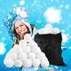 Relaxdays Künstliche Schneebälle, 50 St, Winter Deko, f. Indoor Schneeballschlacht, Stoffbälle, Kindergeburtstag, weiß