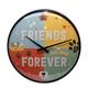 Nostalgic-Art 51088 - PfotenSchild - Friends Forever , Wanduhr 31cm , Hochwertige Quartz-Uhr , Echtglas-Front & Metall-Rahmen