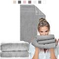 sei Design Luxus Frottee Handtuch Aqua Fibro | 2-er Pack 70 x 140 cm, 550 g/m² | 100% Ägäis Baumwolle Taupe hell Set 2 TLG. 70x140