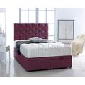 Chenille Fabric Ottoman Foot Lift Bed Base with HEADBOARD ONLY by Comfy Deluxe LTD (Plum, 4FT6 Double)