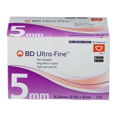 BD Ultra-Fine Pen-Nadeln 5 mm 31 G 0,25 105 St Kanüle Image