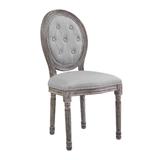 Arise Vintage French Upholstered Fabric Dining Side Chair Set of 2 EEI-3105-LGR-SET