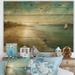 East Urban Home Coastal Pastel Horizon - Nautical & Coastal Print on Natural Pine Wood Metal in Blue/Brown | 30 H x 40 W in | Wayfair
