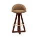ARTLESS X3 Swivel 38" Bar Stool Wood/Upholstered/Leather/Genuine Leather in Orange/Yellow | 38 H x 19 W x 18 D in | Wayfair A-X3-SS-L-M-W-B