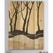 East Urban Home Forest Silhouette IV - Modern Farmhouse Print on Natural Pine Wood in Black/Brown/Green | 20 H x 12 W x 1 D in | Wayfair
