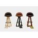 ARTLESS X3 Swivel 38" Bar Stool Wood/Upholstered/Leather/Genuine Leather in Brown | 38 H x 19 W x 18 D in | Wayfair A-X3-SS-L-T-BWO-BS