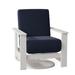 Telescope Casual Leeward Swivel Recliner Patio Chair w/ Cushions Plastic in White | 39 H x 33 W x 35 D in | Wayfair 869686A01
