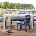 Uwharrie Chair Jarrett Bay Solid Wood Dining Table Wood in Blue | 21 H x 48 W x 40 D in | Outdoor Dining | Wayfair JB92-028W