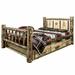 Loon Peak® Glacier Country Collection Lodge Pole Pine Storage Bed Wood in Brown/Gray/Green | 47 H x 76 W in | Wayfair