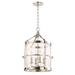 Hudson Valley Lighting Ren 4 - Light Lantern Drum Pendant Glass in Gray | 20 H x 13.75 W x 13.75 D in | Wayfair BKO200-PN