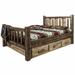 Loon Peak® Homestead Collection Lodge Pole Pine Storage Bed Wood in White | 47 H x 66 W in | Wayfair 64B8ADCA35F3445D9238C46AE69E6824