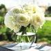 House of Hampton® Artificial Rose & Hydrangea Floral Arrangement in Vase Silk in Green/White | 12 H x 10 W x 10 D in | Wayfair