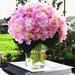 Highland Dunes Artificial Hydrangea Floral Arrangement in Vase Silk in Pink/Indigo | 12 H x 11 W x 6 D in | Wayfair