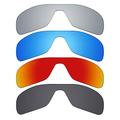 Mryok 4 Pair Polarized Replacement Lenses for Oakley Turbine Rotor Sunglass - Stealth Black/Fire Red/Ice Blue/Silver Titanium