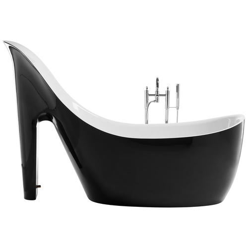 Badewanne High Heel 180 x 80 cm Schwarz - Weiß freistehend Glamour