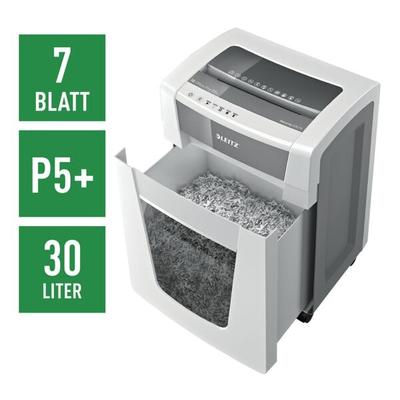 Leitz IQ Aktenvernichter »Office Pro P5+« Mikroschnitt bis 7 Blatt weiß, 23x60.5x32 cm Image