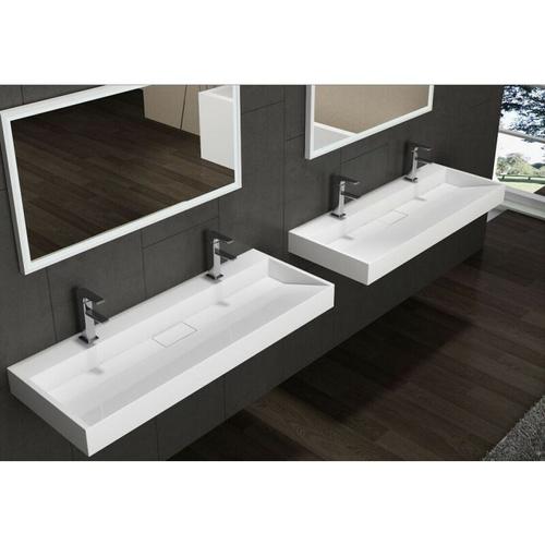 Waschbecken Bernstein BS6001 Wandwaschbecken Gussmarmor 120cm 2 Armaturlöcher