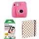 Fujifilm Instax Mini 9 Flamingo Rosa + Doppelpackung 2x 10 Mini Instant Film + Mini Fotoalbum "Melons"