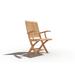 Breakwater Bay Godfrey Folding Teak Patio Dining Chair Wood in Brown/Gray/Yellow | 38 H x 23.6 W x 23.5 D in | Wayfair