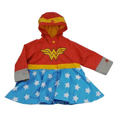 Western Chief Girls' Wonder Woman Rain Coat (Size 4T) Red, Poly + Cotton