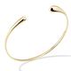 Miabella 18K Gold Over Sterling Silver Italian Handmade Adjustable Elongated Organic Teardrop Open Cuff Bangle Bracelet for Women 6.75-7, 7.25-7.5 Inch 925 Made in Italy (Medium (7.25"-7.5"))