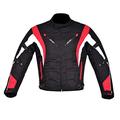 NORMAN Men's Motorcycle Motorbike Jacket Waterproof Textile with CE Armoured Red/Black (5XL)