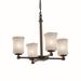 Justice Design Group Veneto Luce 21 Inch 4 Light Mini Chandelier - GLA-8420-16-WHTW-DBRZ