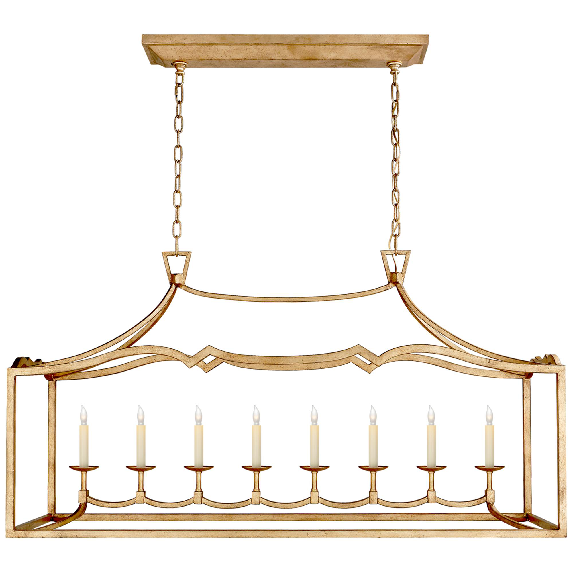 Visual Comfort Signature Collection Chapman & Myers Fancy Darlana 51 Inch 8 Light Linear Suspension Light - CHC 2183GI