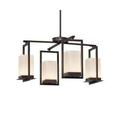 Justice Design Group Fusion 25 Inch 4 Light LED Chandelier - FSN-7510W-OPAL-DBRZ