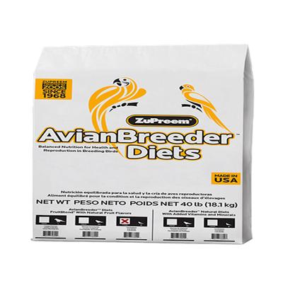 ZuPreem AvianBreeder Fruitblend Flavor Diet for Cockatiels Bird Food, 40 LBS