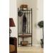 Winston Porter Cloninger Corner Hall Tree w/ Bench Metal in Black/Brown | 71 H x 19 W x 19 D in | Wayfair 85E6541DCA0C4977B078B4C38D166EA1