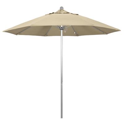 California Umbrella ALTO 908 SUNBRELLA 1A Venture Customizable 9' Round Push Lift Umbrella with 1 1/2" Silver Anodized Aluminum Pole - Sunbrella 1A Canopy - Antique Beige Fabric