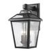 Saxon 3 - Bulb Outdoor Wall Lantern Glass/Metal in Black Laurel Foundry Modern Farmhouse® | 16.63 H x 9 W x 10.63 D in | Wayfair