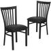 Lark Manor™ Prompton School House Dining Chair Faux Leather/Upholstered in Black | 34.75 H x 17.25 W x 17.25 D in | Wayfair