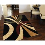 Black/White 93 x 0.5 in Area Rug - Winston Porter Coonrod Abstract Black/Beige Area Rug Polypropylene | 93 W x 0.5 D in | Wayfair