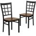 Lark Manor™ Prompton Window Back Metal Restaurant Chair Wood/Metal in Black/Brown | 36.5 H x 16.5 W x 16.5 D in | Wayfair