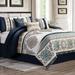 Alcott Hill® Tucker Embroidered 7 Piece Comforter Set Polyester/Polyfill/Microfiber in Blue/Navy/White | Wayfair AD3306B409FA4FD685A7C22991603100