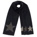 Alice Hannah London 'Astoria' Lurex Striped Star Blanket Scarf - Navy Blue