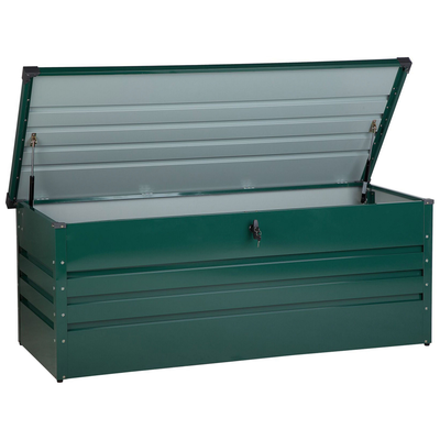 Auflagenbox dunkelgrün Metall 165x70 cm Garten Terrasse