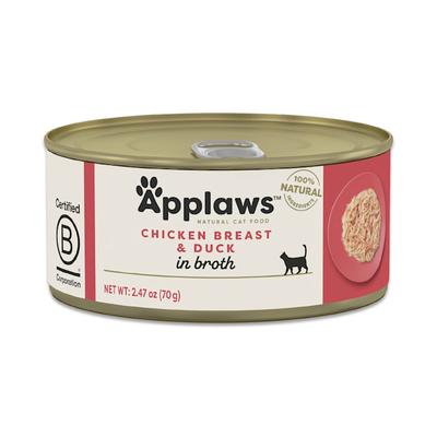 Applaws Natural Chicken with Duck Wet Cat Food, 2.47 oz., Case of 24