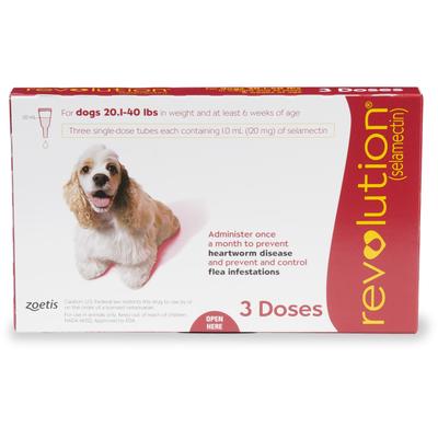 Revolution Topical Solution for Dogs 20.1-40 lbs, 3 Month Supply, 3 CT