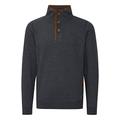 Blend Achlias Men's Sweatshirt Sweat Shirt Jumper with High-Neck Buttons and Pockets, Size:L, Colour:Navy (70230)