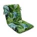 Bay Isle Home™ Lush Leaf Jungle Indoor/Outdoor Dining Chair Cushion Polyester in Blue/Gray/Green | 3 H x 21 W x 40.5 D in | Wayfair