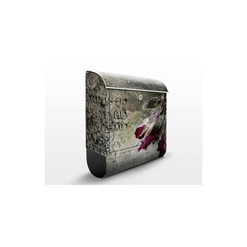 Design Briefkasten Mystic Flower - Briefkasten Grau Größe: 46cm x 39cm