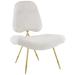 Ponder Upholstered Sheepskin Fur Lounge Chair EEI-2810-WHI