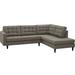 Empress 2 Piece Upholstered Fabric Right Facing Bumper Sectional - East End Imports EEI-2797-GRA